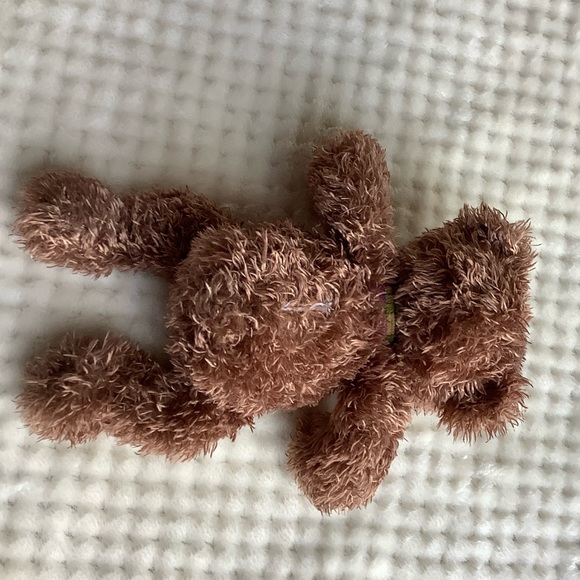 Cute Brown Plush Bear with Plaid Pink Purple Yellow Bow Stuffed Animal Toy - Picture 9 of 10